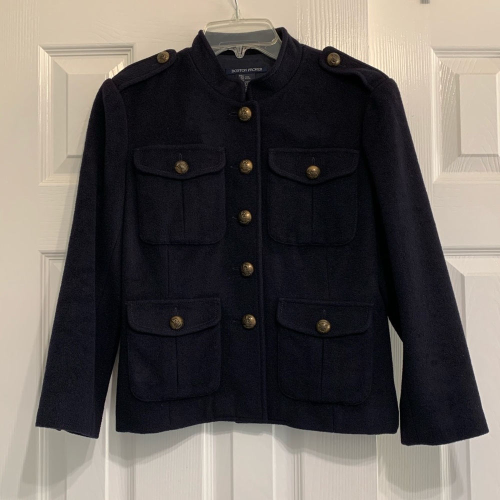 MOVING SALE! Boston Proper Wool Navy Jacket
